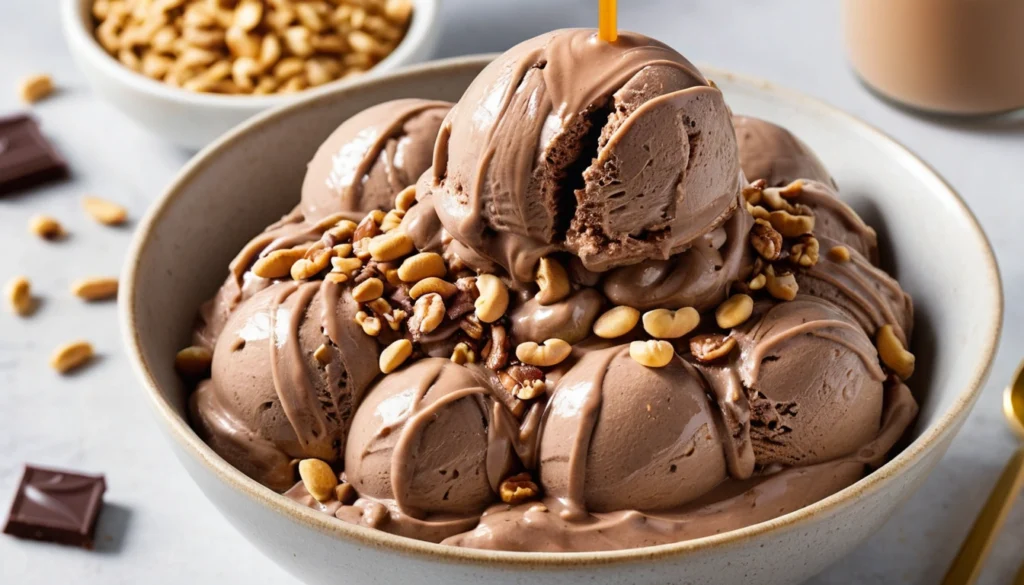 Chocolate Peanut Butter Protein Ice Cream